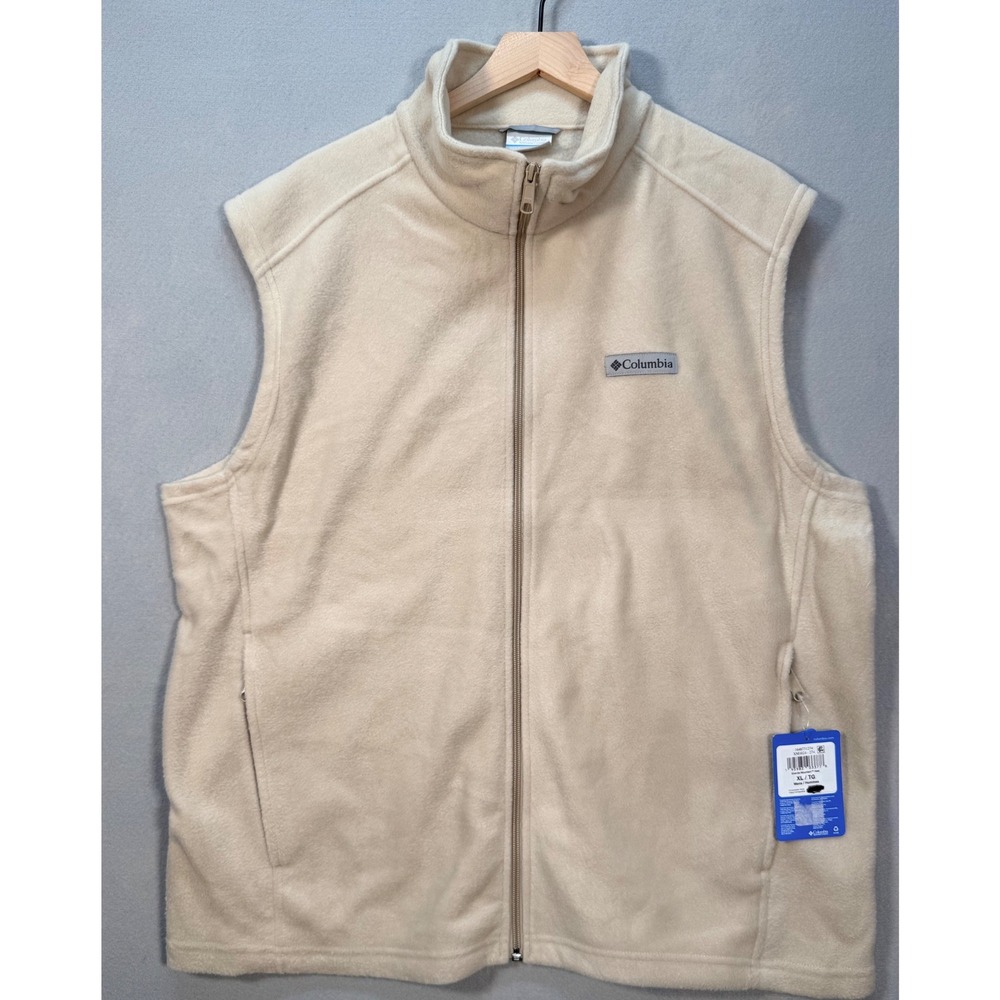 Columbia Benton Springs Fleece Vest Cream Beige XL Full Zip XM1024 New